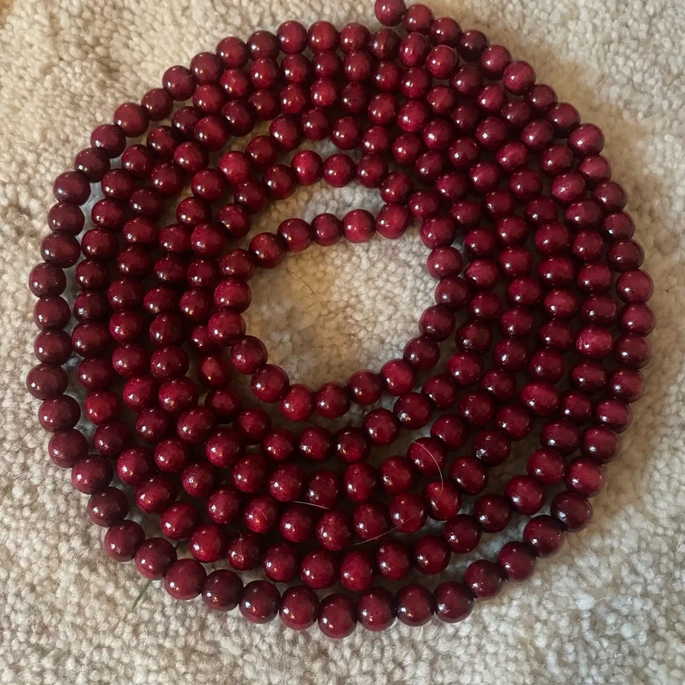 1990s Vintage Burgandy Red Wooden 1/2